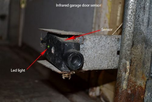 Infrared garage door sensor
